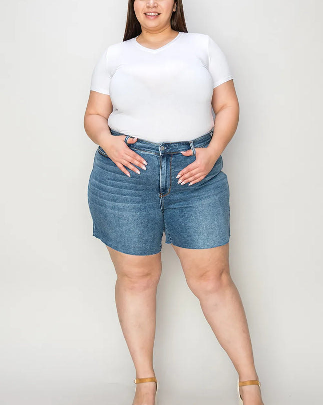 Judy Blue Full Size High Waist Slim Denim Shorts