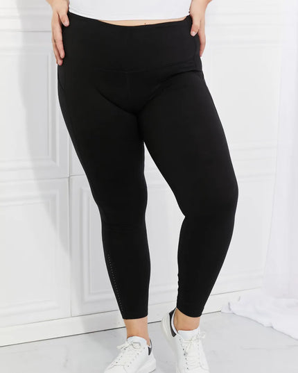 Leggings Depot Full Size Strengthen and Lengthen Reflective Dot Active Leggings