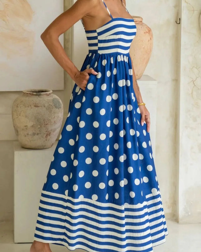Polka Dot Square Neck Cami Dress