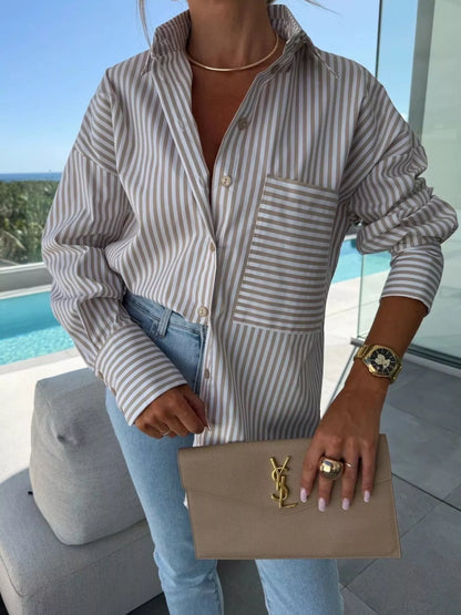 Striped Oversized Button-Down Shirt