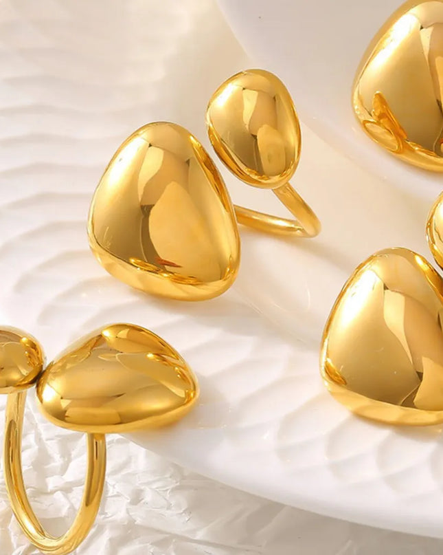 18K Gold-Plated Irregular Bypass Ring