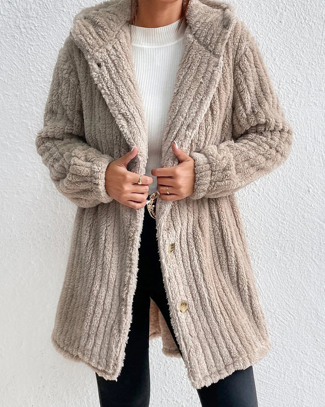 Button Down Hooded Coat