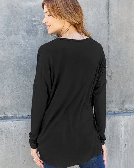 Basic Bae Full Size Round Neck Dropped Shoulder T-Shirt