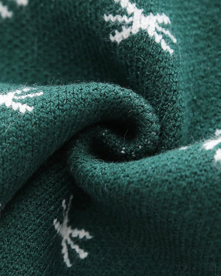 Children's Christmas Reindeer Snowflake Knitted Sweater