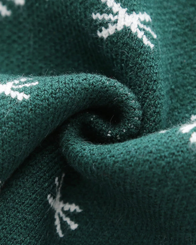 Children's Christmas Reindeer Snowflake Knitted Sweater