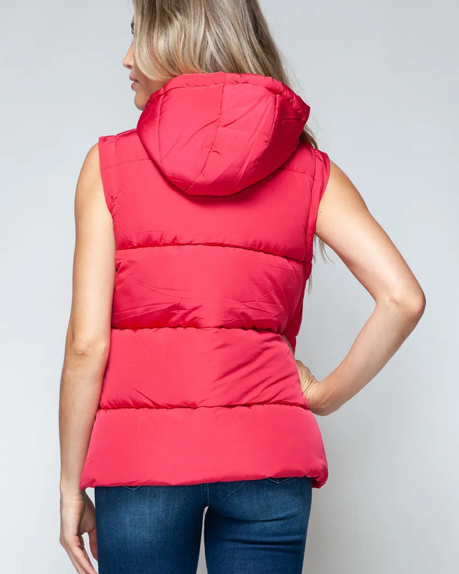 Snobbish Snap and Zip Closure Hooded Vest