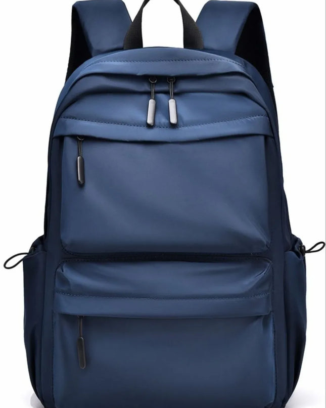 Multi Pocketed Adjustable Strap Backpack Bag Navy One Size