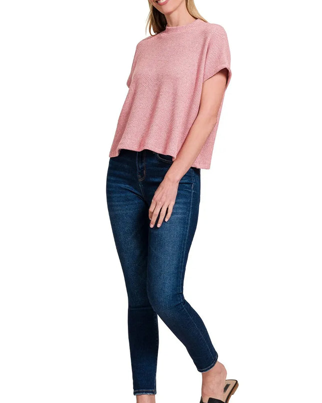 Zenana Sweater Boxy Top & Long Pants Set