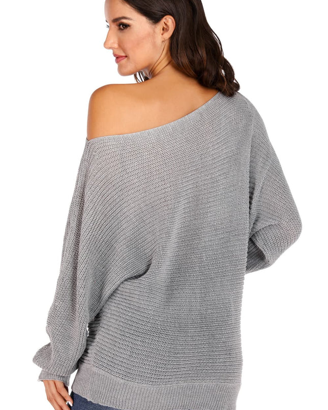 One Shoulder Dolman Sleeve Sweater