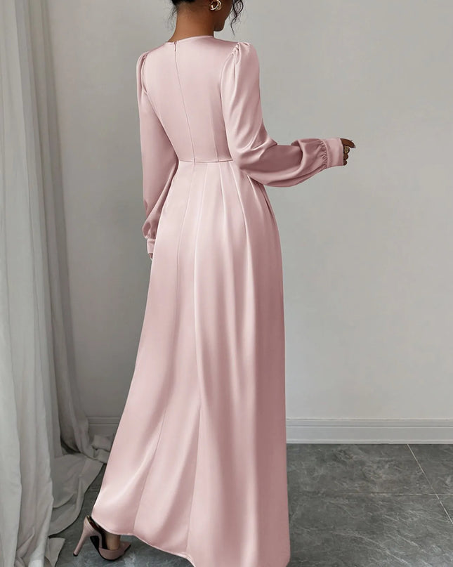 Satin Long Sleeve Maxi Dress