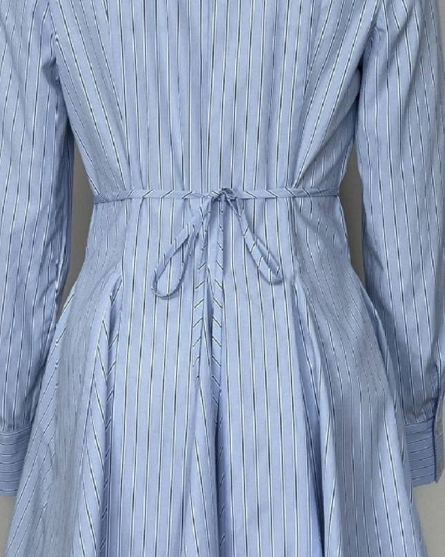 Striped Button Up Shirt Dress