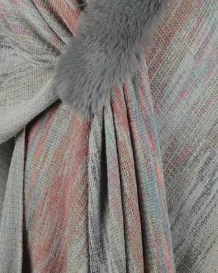 Heathered Fringe Hem Poncho