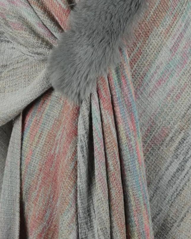 Heathered Fringe Hem Poncho