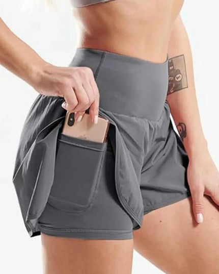 Pocketed High Waist Active Shorts
