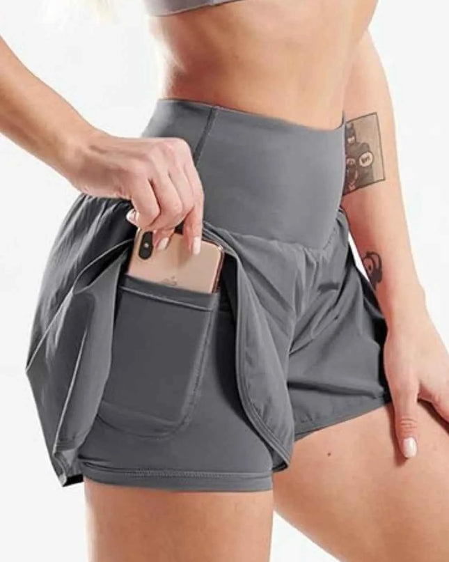 Pocketed High Waist Active Shorts