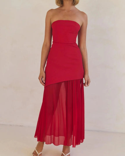 Layered Slit Tube Maxi Dress