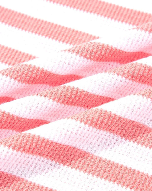 Striped Long Sleeve Ribbed Blouse