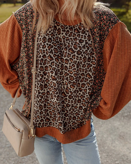 Leopard Print Long Sleeve Sweatshirt