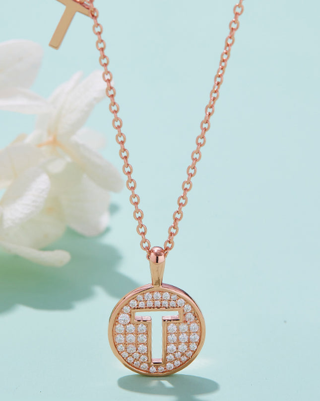 Adored Moissanite K to T Pendant Necklace T One Size