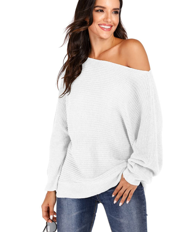 One Shoulder Dolman Sleeve Sweater