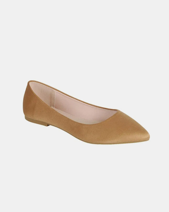 Forever Link Pointy Toe Slip On Flat Loafers Tan