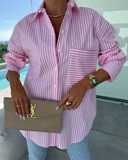 Striped Oversized Button-Down Shirt