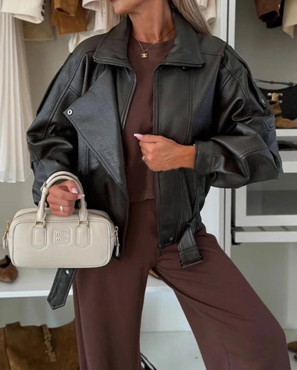 Leather Zip Up Jacket