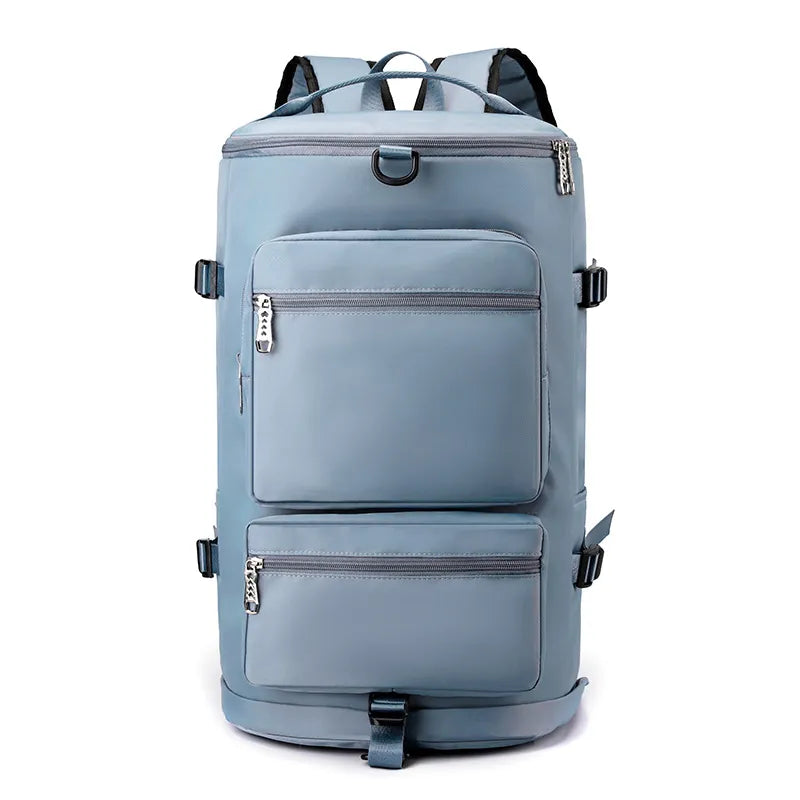 Multi Pocket Travel Backpack Bag Light Blue One Size