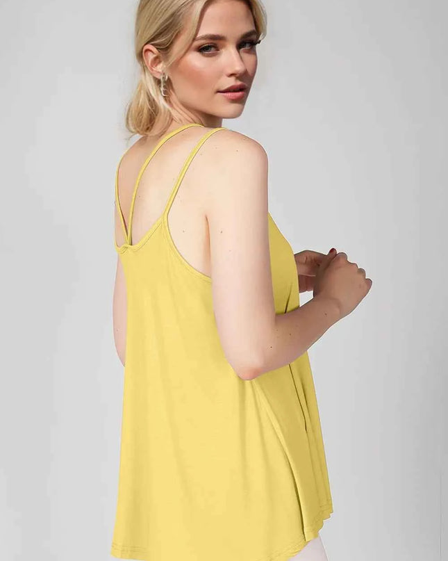 Basic Bae Bamboo Scoop Neck Double Spaghetti Straps Cami