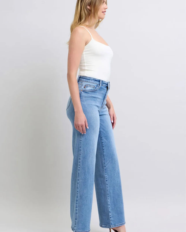 Judy Blue Full Size Wide Leg Jeans with Pockets