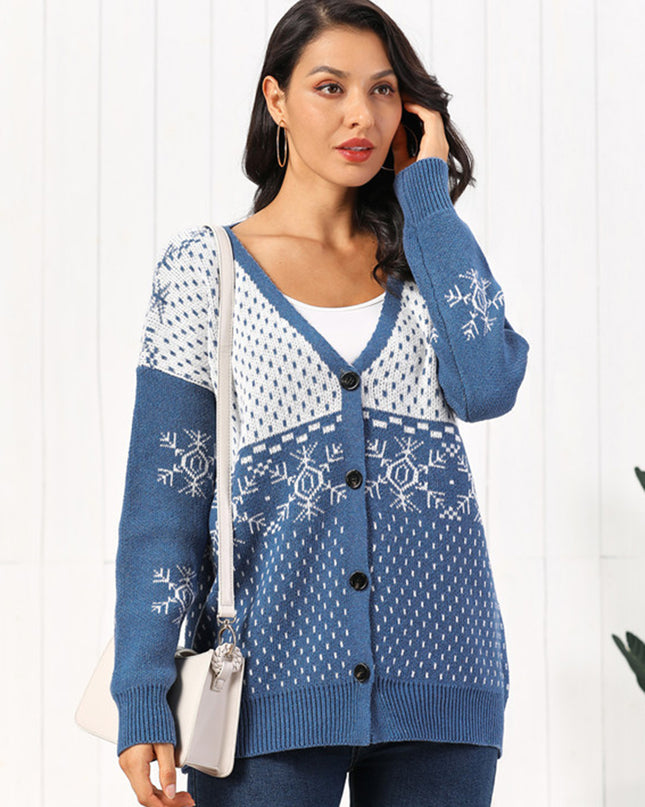 Snowflake Button Down Cardigan