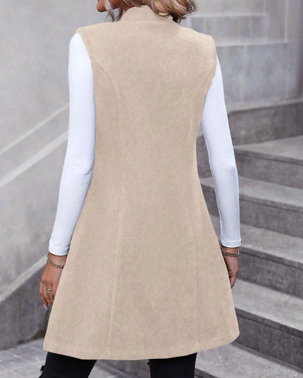 Button Up Longline Vest Coat