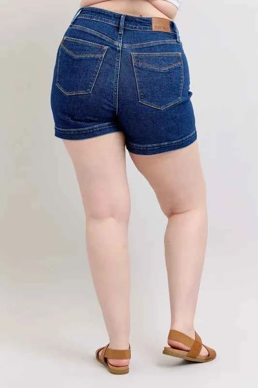 Judy Blue Plus Size High Waist Tummy Control Denim Shorts