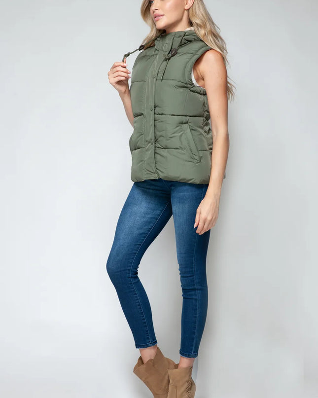 Snobbish Snap and Zip Closure Hooded Vest