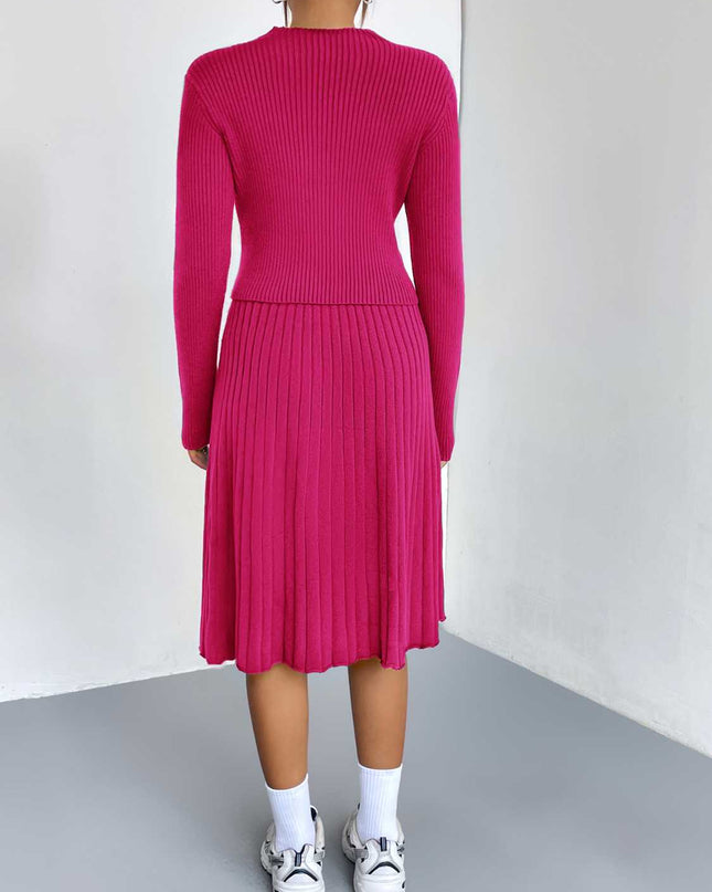 Rib-Knit Sweater and Skirt Set