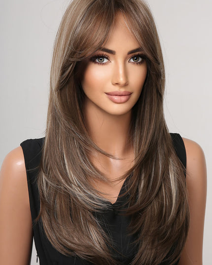 13*1" Full-Machine Wigs Synthetic Long Straight 22" 