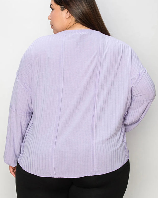 Basic Bae Full Size Ribbed Round Neck Long Sleeve T-Shirt