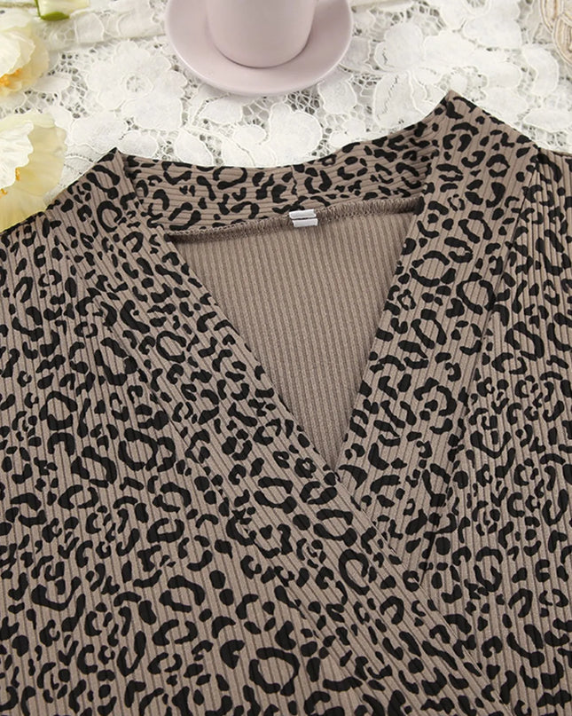 Leopard Cami Cardigan and Shorts 3-Piece Set