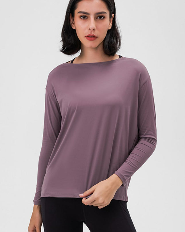 Millennia Loose Fit Active Top Mauve