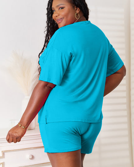 Basic Bae Full Size Soft Rayon Half Sleeve Top and Shorts Set