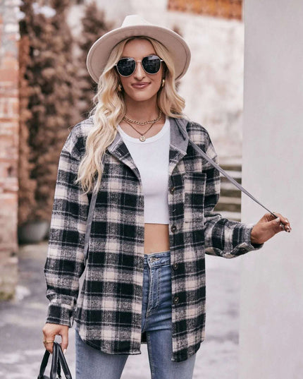 Oversized Plaid Button Up Shacket