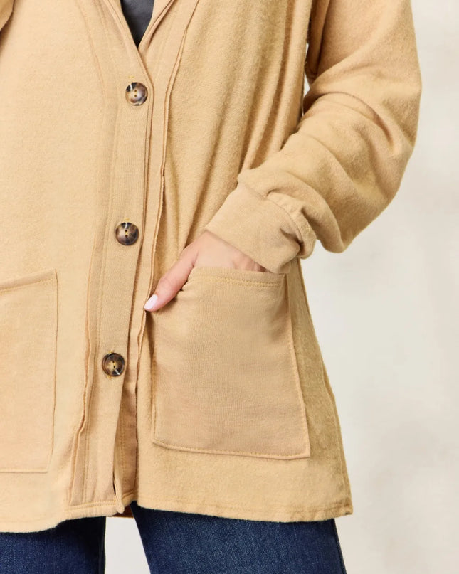 Heimish Full Size Button Up Long Sleeve Cardigan