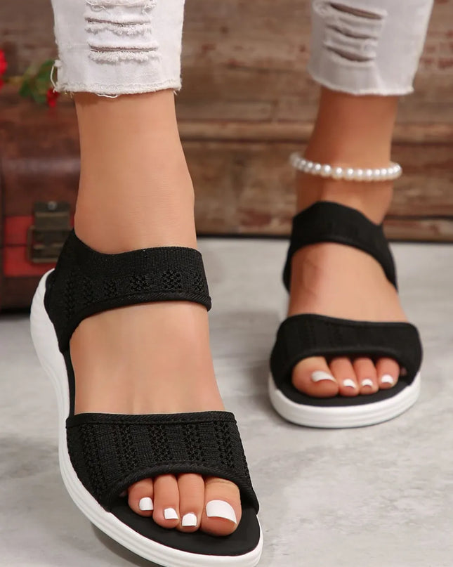 Peep Toe Cloth Sandals 