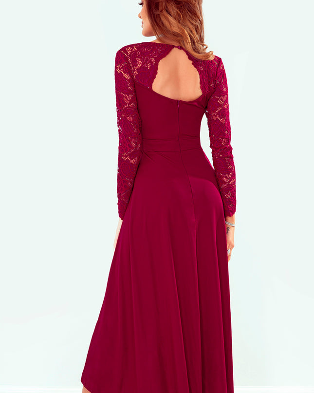 Lace High-Low V-Neck Dress 