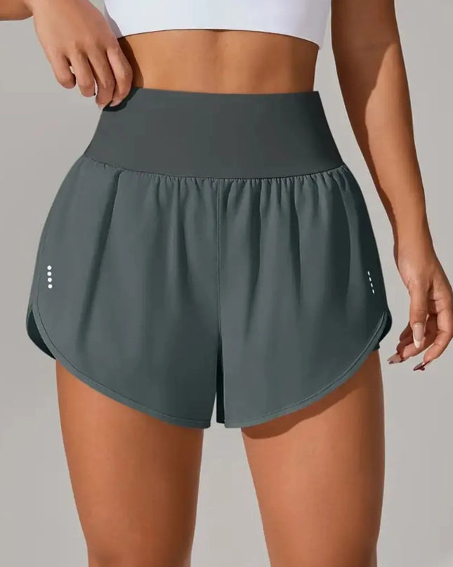 Pocketed High Waist Active Shorts 
