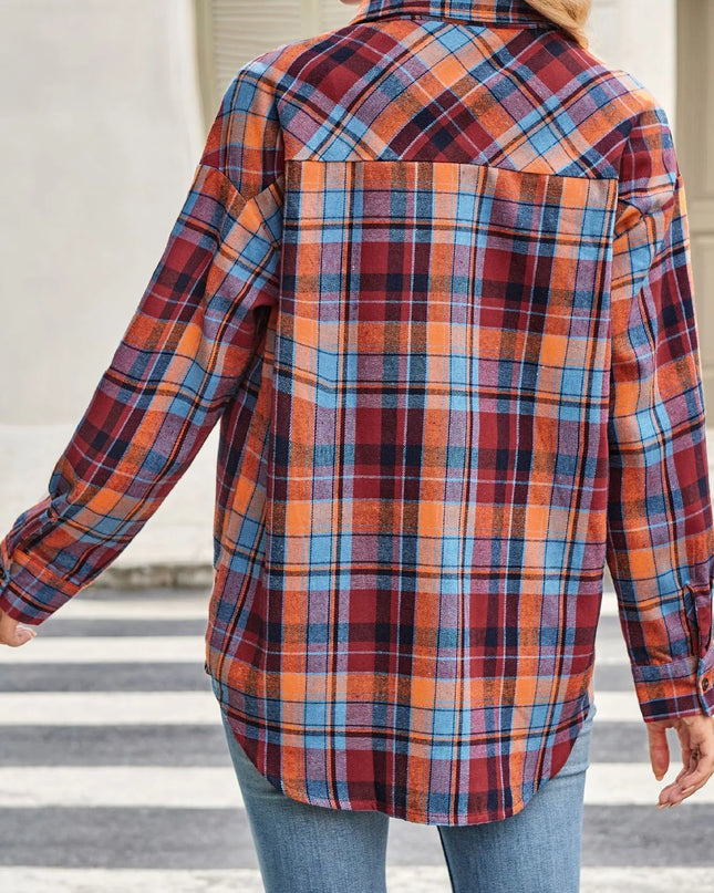 Plaid Button Up Long Sleeve Shirt