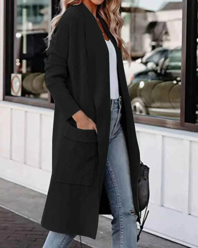 Open Front Dropped Shoulder Outerwear