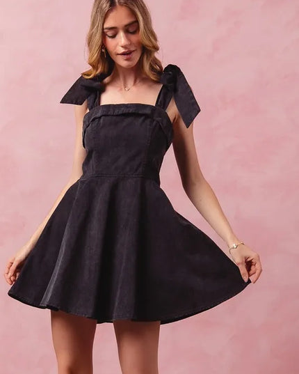 SO ME Fit and Flare Washed Gameday Dress