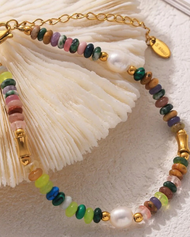 Bohemian Natural Stone Pearl Beaded Jewelry Set 