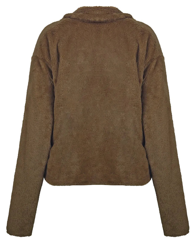 Ivy Lane Plush Open Front Dropped Shoulder Jacket